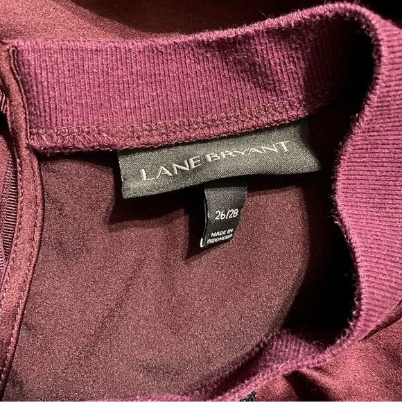 Lane Bryant Purple Black Lace Pullover Satin Sweater - Picture 4 of 5